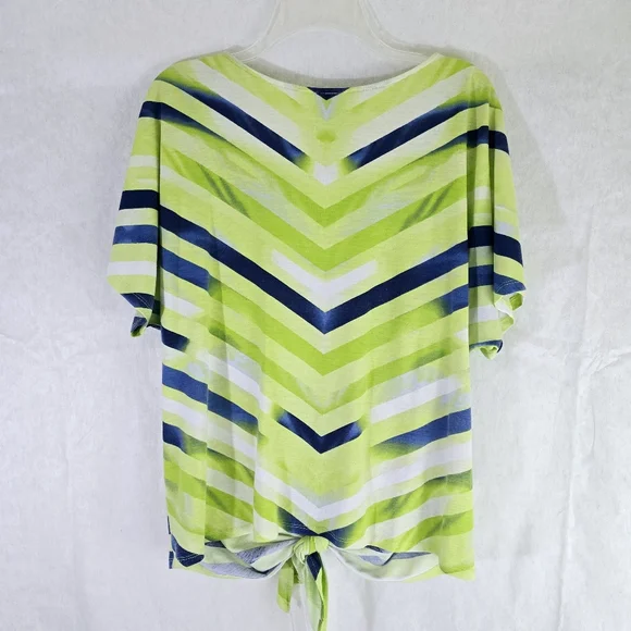 Lark Lane Women Size XL Top Woman Stripes Colorful Stretchy Beaded Pullover - Picture 4 of 11